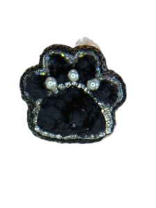 Black Pearl Paw Brooch, Paw Pin, Handmade Elegant Gift for Pet Lover — lifestyle photo