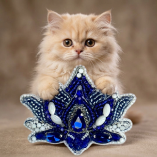 Blue Lotus Brooch, Handcrafted Beaded Flower Pin, Unique Floral Jewelry for Women, Gift for Her, Gift for Mom, Lotus Blossom Badge.